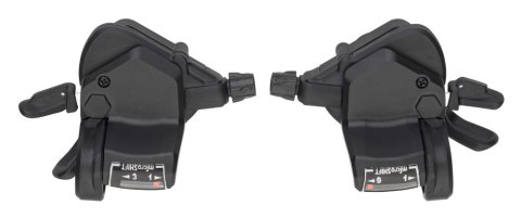 Manetki MICROSHIFT, Para, 9.rzędowe(3x9), Kompatybilne z Shimano, Thumb Tap, Optyczny Wskaźnik Przełożeń (NEW) Manetki MICROSHIFT, Para, 9.rzędowe(3x9), Kompatybilne z Shimano, Thumb Tap, Optyczny Wskaźnik Przełożeń (NEW)