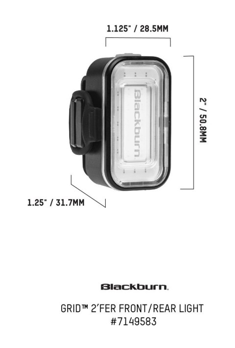 Lampka przednia/tylna BLACKBURN GRID 2'FER USB przód 175 lumenów tył 55 lumenów czarna (NEW) Lampka przednia/tylna BLACKBURN GRID 2'FER USB przód 175 lumenów tył 55 lumenów czarna (NEW)