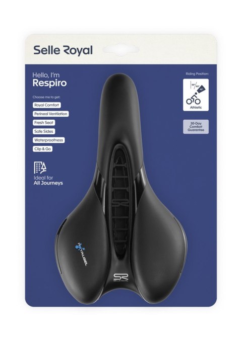 Siodło SELLEROYAL RESPIRO SOFT ATHLETIC 45st. żelowe, kanał chłodzący, unisex 398g (NEW) Siodło SELLEROYAL RESPIRO SOFT ATHLETIC 45st. żelowe, kanał chłodzący, unisex 398g (NEW)