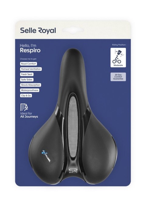 Siodło SELLEROYAL RESPIRO SOFT MODERATE 60st. żelowe + elastomery, kanał chłodzący, unisex 496g (NEW) Siodło SELLEROYAL RESPIRO SOFT MODERATE 60st. żelowe + elastomery, kanał chłodzący, unisex 496g (NEW)