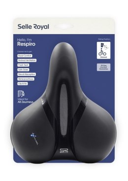 Siodło SELLEROYAL RESPIRO SOFT RELAXED 90st. żelowe + elastomery, kanał chłodzący, unisex 771g (NEW)