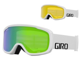 Gogle zimowe GIRO ROAM WHITE WORDMARK (szyba LODEN GREEN 26% S2 + YELLOW 77% S1) (NEW 2023/2024)