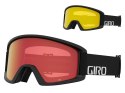 Gogle zimowe GIRO SEMI BLACK WORDMARK (Szyba lustrzana kolorowa AMBER SCARLET 19-42% S2 + Szyba kolorowa YELLOW 84% S0) (NEW 202