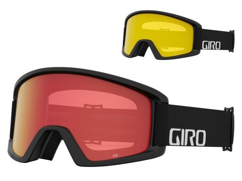 Gogle zimowe GIRO SEMI BLACK WORDMARK (Szyba lustrzana kolorowa AMBER SCARLET 19-42% S2 + Szyba kolorowa YELLOW 84% S0) (NEW 202 Gogle zimowe GIRO SEMI BLACK WORDMARK (Szyba lustrzana kolorowa AMBER SCARLET 19-42% S2 + Szyba kolorowa YELLOW 84% S0) (NEW 202