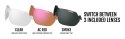 Okulary TIFOSI SLICE black white (3 szkła 15,4% Smoke, 41,4% AC Red, 95,6% Clear) (NEW)