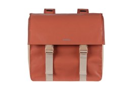 Sakwa miejska podwójna BASIL URBAN LOAD DOUBLE PANNIER BAG 48-53L, Universal Bridge System, 100% wodoodporna, terra red/rose (NE