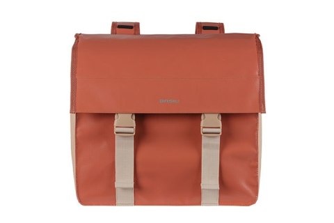Sakwa miejska podwójna BASIL URBAN LOAD DOUBLE PANNIER BAG 48-53L, Universal Bridge System, 100% wodoodporna, terra red/rose (NE Sakwa miejska podwójna BASIL URBAN LOAD DOUBLE PANNIER BAG 48-53L, Universal Bridge System, 100% wodoodporna, terra red/rose (NE