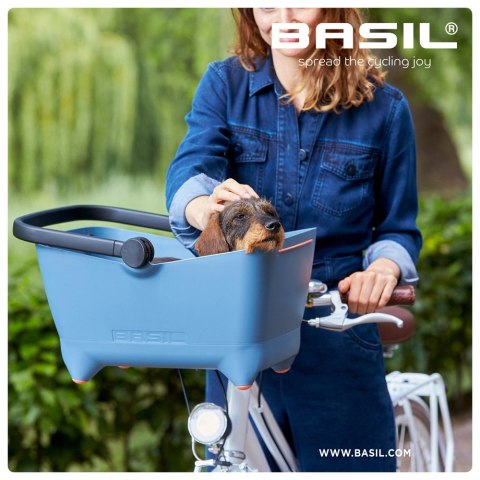 Kosz na przód na kierownicę BASIL BUDDY DOG BICYCLE BASKET FRONT KF 32L, KF System, faded denim (NEW) Kosz na przód na kierownicę BASIL BUDDY DOG BICYCLE BASKET FRONT KF 32L, KF System, faded denim (NEW)