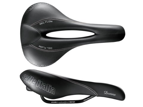 Siodło SELLE ITALIA DONNA FLOW L (id match L2), Fec Alloy Rail, Light-Gel, 345g (NEW)