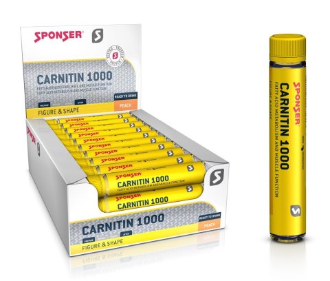 Karnityna SPONSER L-CARNITIN 1000 brzoskwinia (pudełko 30 ampułek x 25ml) (NEW).