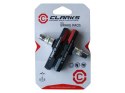 Klocki hamulcowe CLARKS CPS301, 72mm, Warunki Suche i Mokre, MTB, V-brake, Czerwono-czarno-szare