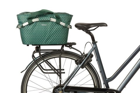 Kosz na bagażnik BASIL FLAIR CARRY ALL REAR BASKET, MIK z adapterem do mocowania (ready to go), 22L, Wodoodporna, Green (NEW 202 Kosz na bagażnik BASIL FLAIR CARRY ALL REAR BASKET, MIK z adapterem do mocowania (ready to go), 22L, Wodoodporna, Green (NEW 202