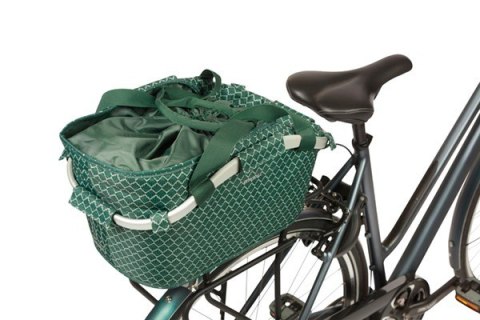 Kosz na bagażnik BASIL FLAIR CARRY ALL REAR BASKET, MIK z adapterem do mocowania (ready to go), 22L, Wodoodporna, Green (NEW 202 Kosz na bagażnik BASIL FLAIR CARRY ALL REAR BASKET, MIK z adapterem do mocowania (ready to go), 22L, Wodoodporna, Green (NEW 202