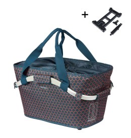 Kosz na bagażnik BASIL FLAIR CARRY ALL REAR BASKET, MIK z adapterem do mocowania (ready to go), 22L, Wodoodporna, Navy (NEW 2025
