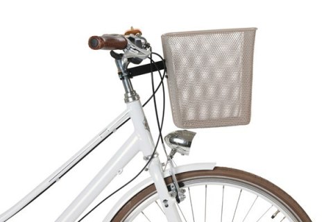 Kosz na kierownicę BASIL BILBAO, Fixed ze wspornikime do mocowania na główce ramy 22-25,4mm Ø, Stalowy, Nude Metallic (NEW 2025) Kosz na kierownicę BASIL BILBAO, Fixed ze wspornikime do mocowania na główce ramy 22-25,4mm Ø, Stalowy, Nude Metallic (NEW 2025)