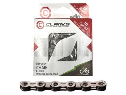 Łańcuch rowerowy CLARKS C11E, 11-rzędowy, 138 ogniw, Spinka, Niklowany, Do rowerów elektrycznych E-BIKE, Ciemny (NEW 2025)