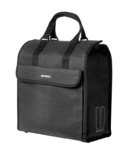 Sakwa miejska pojedyncza BASIL MIRA 17L, mocowanie na haki Hook-On System, wodoodporna czarna (NEW)