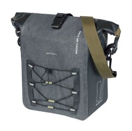 Sakwa pojedyncza BASIL NAVIGATOR STORM SINGLE PANNIER BAG MIK SIDE M 12-15 L, MIK System (ready to go) wodoodporna grey black (