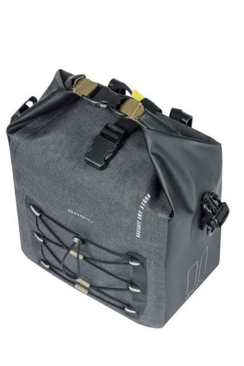 Sakwa pojedyncza BASIL NAVIGATOR STORM SINGLE PANNIER BAG MIK SIDE M 12-15 L, MIK System (ready to go) wodoodporna grey black ( Sakwa pojedyncza BASIL NAVIGATOR STORM SINGLE PANNIER BAG MIK SIDE M 12-15 L, MIK System (ready to go) wodoodporna grey black (