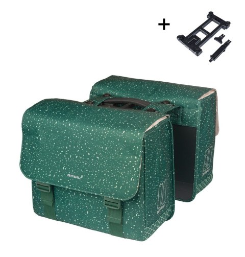 Sakwy BASIL FLAIR DOUBLE BICYCLE BAG, MIK z adapterem do mocowania (ready to go), 35L, Wodoodporna, Green (NEW 2025) Sakwy BASIL FLAIR DOUBLE BICYCLE BAG, MIK z adapterem do mocowania (ready to go), 35L, Wodoodporna, Green (NEW 2025)