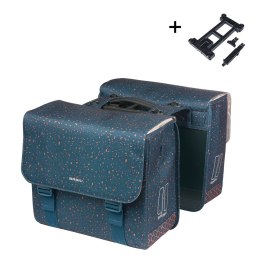 Sakwy BASIL FLAIR DOUBLE BICYCLE BAG, MIK z adapterem do mocowania (ready to go), 35L, Wodoodporna, Navy (NEW 2025)