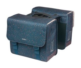 Sakwy BASIL FLAIR DOUBLE BICYCLE BAG, MIK z adapterem do mocowania (ready to go), 35L, Wodoodporna, Navy (NEW 2025)