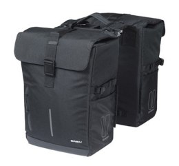 Sakwy BASIL MOVE DOUBLE BICYCLE BAG, MIK z adapterem do mocowania (ready to go), 30L, Wodoodporna, Black (NEW 2025)