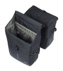 Sakwy BASIL MOVE DOUBLE BICYCLE BAG, MIK z adapterem do mocowania (ready to go), 30L, Wodoodporna, Black (NEW 2025)