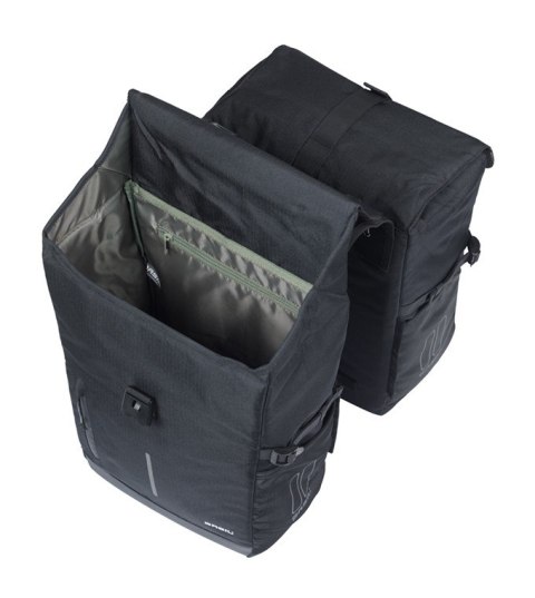 Sakwy BASIL MOVE DOUBLE BICYCLE BAG, MIK z adapterem do mocowania (ready to go), 30L, Wodoodporna, Black (NEW 2025) Sakwy BASIL MOVE DOUBLE BICYCLE BAG, MIK z adapterem do mocowania (ready to go), 30L, Wodoodporna, Black (NEW 2025)
