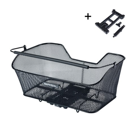 Kosz na bagażnik BASIL BASE XL REAR BASKET, MIK z adapterem do mocowania (ready to go), Stalowy, Black (Eco Bottom) (NEW 2025) Kosz na bagażnik BASIL BASE XL REAR BASKET, MIK z adapterem do mocowania (ready to go), Stalowy, Black (Eco Bottom) (NEW 2025)