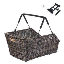Kosz na tylny bagażnik BASIL CENTO RATTAN LOOK MIK, MIK System (ready to go) wodoodporny nature brown (NEW 2025)