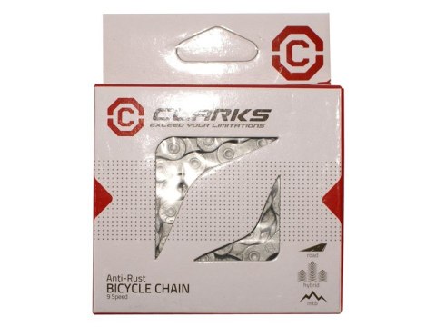 Łańcuch rowerowy CLARK'S YBN CL9 RB SHIMANO CAMPAGNOLO SRAM (9 Biegów, 1/2"x11/128", dł.116ogniw, szer.6.4mm, spinka do łańcuca) Łańcuch rowerowy CLARK'S YBN CL9 RB SHIMANO CAMPAGNOLO SRAM (9 Biegów, 1/2"x11/128", dł.116ogniw, szer.6.4mm, spinka do łańcuca)
