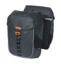 Sakwa miejska podwójna BASIL MILES TARPAULIN DOUBLE PANNIER BAG MIK 34L, MIK System (ready to go), 100% wodoodporna black orange