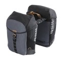 Sakwa miejska podwójna BASIL MILES TARPAULIN DOUBLE PANNIER BAG MIK 34L, MIK System (ready to go), 100% wodoodporna black slate 