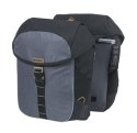 Sakwa miejska podwójna BASIL MILES TARPAULIN DOUBLE PANNIER BAG MIK 34L, MIK System (ready to go), 100% wodoodporna black slate 