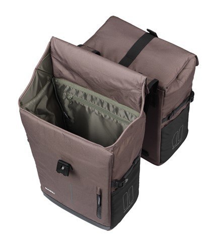 Sakwy BASIL MOVE DOUBLE BICYCLE BAG, MIK z adapterem do mocowania (ready to go), 30L, Wodoodporna, Brown (NEW 2025) Sakwy BASIL MOVE DOUBLE BICYCLE BAG, MIK z adapterem do mocowania (ready to go), 30L, Wodoodporna, Brown (NEW 2025)