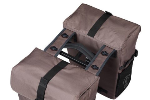Sakwy BASIL MOVE DOUBLE BICYCLE BAG, MIK z adapterem do mocowania (ready to go), 30L, Wodoodporna, Brown (NEW 2025) Sakwy BASIL MOVE DOUBLE BICYCLE BAG, MIK z adapterem do mocowania (ready to go), 30L, Wodoodporna, Brown (NEW 2025)