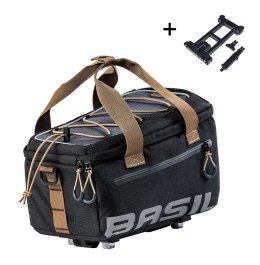 Torba na bagażnik BASIL MILES TRUNK BAG, MIK z adapterem do mocowania (ready to go), 7L, Wodoodporna, Black Slate (NEW 2025)