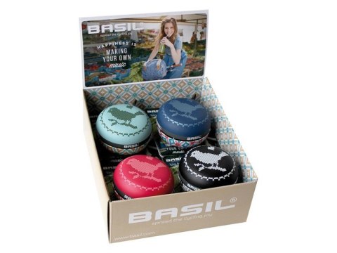 Dzwonek rowerowy BASIL BIG BELL BOHEME 80mm, mix kolorów pudełko 4szt (DWZ) Dzwonek rowerowy BASIL BIG BELL BOHEME 80mm, mix kolorów pudełko 4szt (DWZ)
