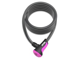 Zapięcie rowerowe ONGUARD NEON 8156PN Linka - 12mm 180cm - uchwyt + 2 x Klucze różowe