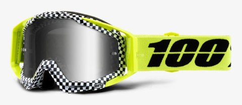 Gogle 100% RACECRAFT ANDRE (Szyba Srebrna Lustrzana Anti-Fog, LT 25%+/-5% + Szyba Przezroczysta Anti-Fog, LT 88%-92% + 10 Zrywek