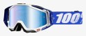 Gogle 100% RACECRAFT COBALT BLUE (Szyba Niebieska Lustrzana Anti-Fog, LT 53%+/-5% + Szyba Przezroczysta Anti-Fog, LT 88%-92% + 1