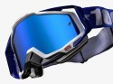 Gogle 100% RACECRAFT COBALT BLUE (Szyba Niebieska Lustrzana Anti-Fog, LT 53%+/-5% + Szyba Przezroczysta Anti-Fog, LT 88%-92% + 1