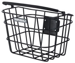 Kosz na kierownicę BASIL BREMEN ALU BASKET KF + KF adapter plate (70158) aluminiowy czarny (NEW)