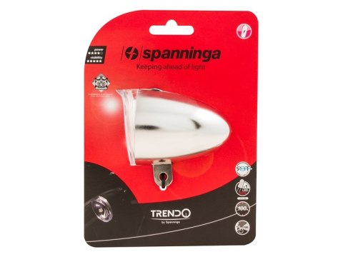 Lampka przednia SPANNINGA TRENDO XB 10luxów/50 lumenów + bateria chrom (NEW) Lampka przednia SPANNINGA TRENDO XB 10luxów/50 lumenów + bateria chrom (NEW)