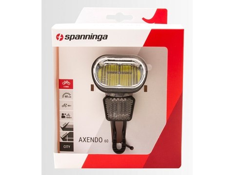 Lampka przednia e-bike SPANNINGA AXENDO 60 XE 60luxów/300 lumenów do rowerów e-bike 6-36VDC (NEW) Lampka przednia e-bike SPANNINGA AXENDO 60 XE 60luxów/300 lumenów do rowerów e-bike 6-36VDC (NEW)