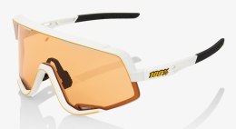 Okulary 100% GLENDALE Soft Tact Off White - Persimmon Lens (Szkło Pomarańczowe, LT 52% + Szkło Przeźroczyste, LT 93%) (WYPRZEDAŻ