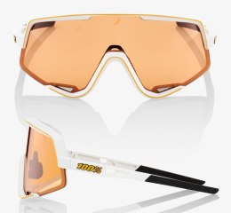 Okulary 100% GLENDALE Soft Tact Off White - Persimmon Lens (Szkło Pomarańczowe, LT 52% + Szkło Przeźroczyste, LT 93%) (WYPRZEDAŻ