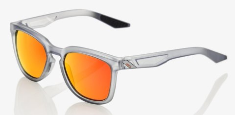 Okulary 100% HUDSON Soft Tact Translucent Crystal Grey - HiPER Red Multilayer Mirror Lens (Szkła Czerwone Lustrzane Wielowarstwo