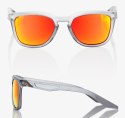 Okulary 100% HUDSON Soft Tact Translucent Crystal Grey - HiPER Red Multilayer Mirror Lens (Szkła Czerwone Lustrzane Wielowarstwo